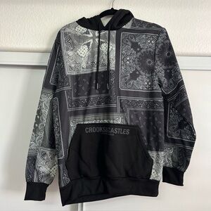 Crooks And Castles Black Paisley Print Pullover Men’s Size Medium NWT